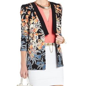 BCBG Floral Cutaway Blazer
